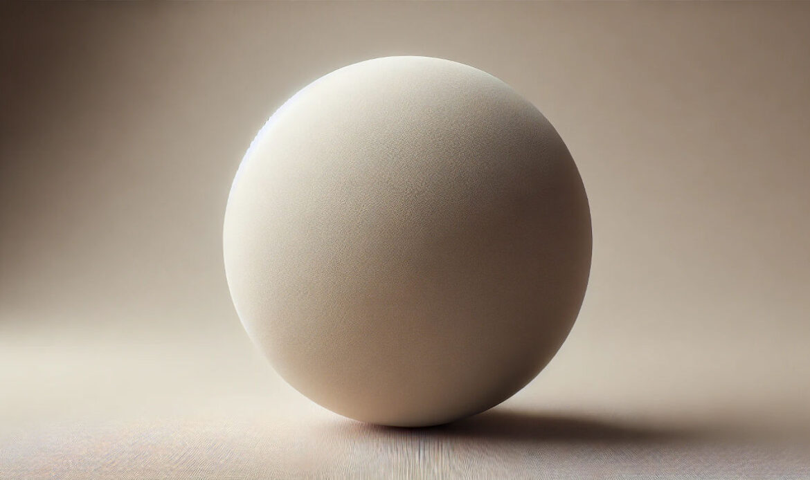 A single smooth, round ball on a plain surface, symbolizing simplicity, isolation, and the ever-present nature of grief or emotions.