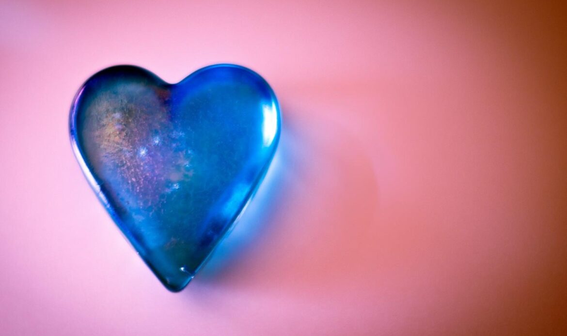 Blue glass heart